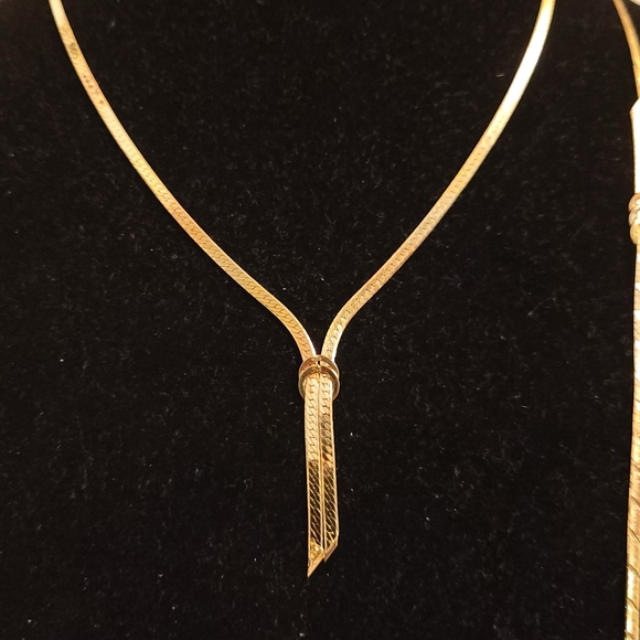 14k Gold Necklace Set with Earrings and Bracelet - Picture 3 of 11